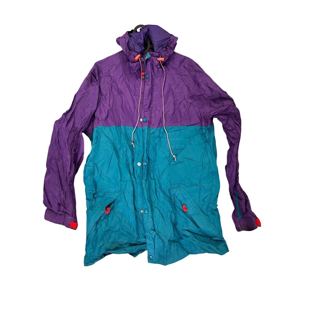 Vintage 90s Outdoor Unisex Medium Pullover Color Hooded Retro Jacket‎